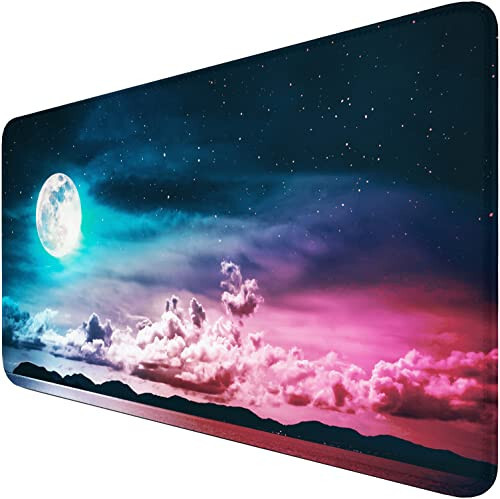 Large Mouse Pad, Gaming Mousepad, 31.5x15.7x0.12 in Extended Mouse Mat Non-Slip Spill-Resistant Desk Pad with Special-Textured Surface, Anti-Fray Stitched Edges for Esports Pros/Office/Home - 1