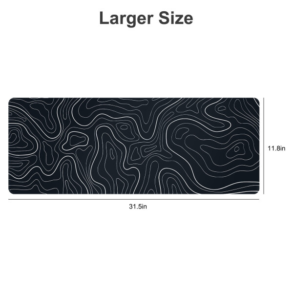 Large Mouse Pad Mat (31.5x11.8in), TSV Extended Gaming Mousepad Background Topographic Map Desk Pad for Laptop Computer - 2