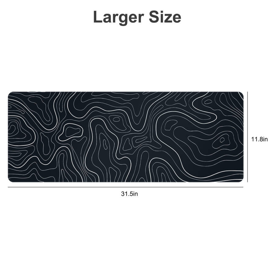 Large Mouse Pad Mat (31.5x11.8in), TSV Extended Gaming Mousepad Background Topographic Map Desk Pad for Laptop Computer - 2