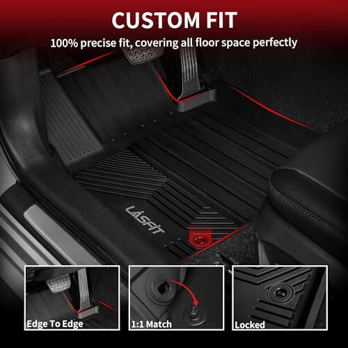 LASFIT Floor Mats for Toyota Camry 2018-2024, FWD Only (Not Fit for Hybrid or AWD), 100% TPE All Weather Custom Fit Floor Liners 1st & 2nd Row Car Mats for Camry L/LE/SE/TRD/XLE/XSE, Black - 2