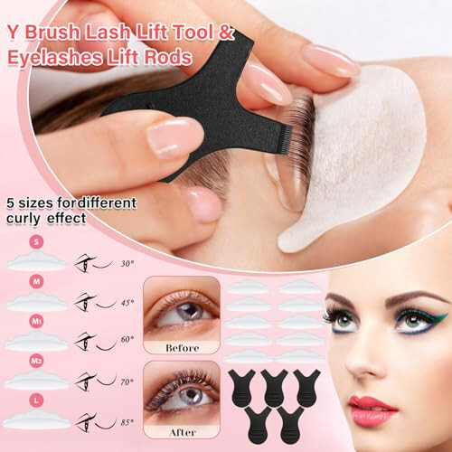 Lash Kit for Eyelash Extension Beginners Eyelash Extension Kit with Lash Mannequin Head, Eyelash Extension Practice Starter Kit with Everything USB Fan Lash Glue False Eyelash Lash Shampoo - 5