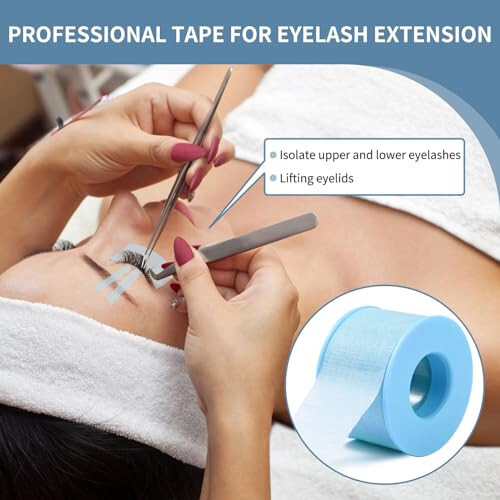 Lash Tape for Eyelash Extensions - Eyelash Tape Silicone Gel Sensitive lash Extension Tape Pain-Free Removal Breathable Micro-Porous Eyelash Extension Tape (2Rolls, 1in x 4yd, Blue) - 5