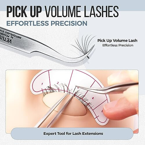 LASHVIEW Lash Tweezer, Vetus Curved Eyelash Tweezers for Professional Grafting Eyelash Extension, Stainless Steel Needle Nose Tweezers for Lash Extension Stickers Precision Electronics, ST15 - 3