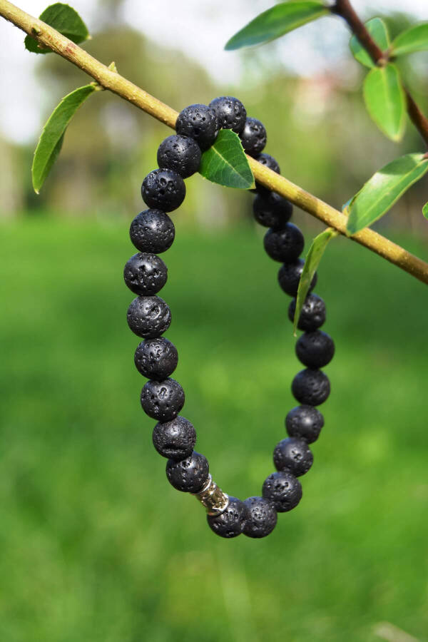 Lava Stone Natural Stone Men's Bracelet - 1