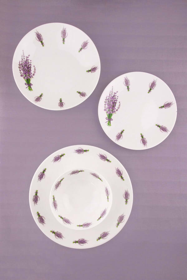 Lavender porcelain 6-person 24-piece dinner set - 2