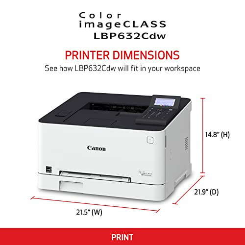 Лазерный принтер Canon Color imageCLASS LBP632Cdw с беспроводным подключением и поддержкой мобильных устройств, 22 стр./мин, белый - 2