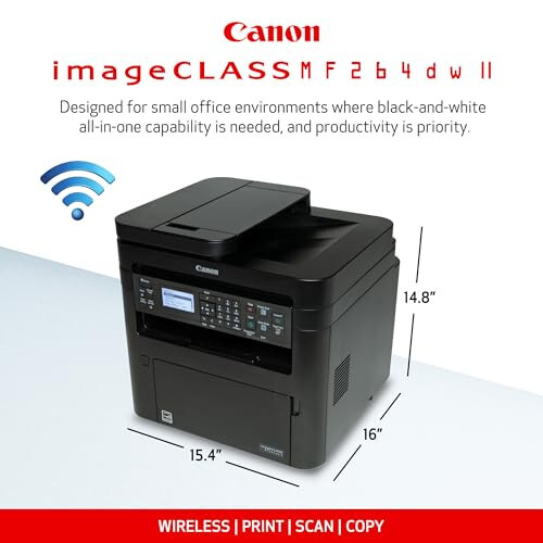 Лазерный принтер Canon imageCLASS MF264dw II, беспроводной, монохромный, печать, копирование и сканирование, автоматическая подача документов, черный - 3