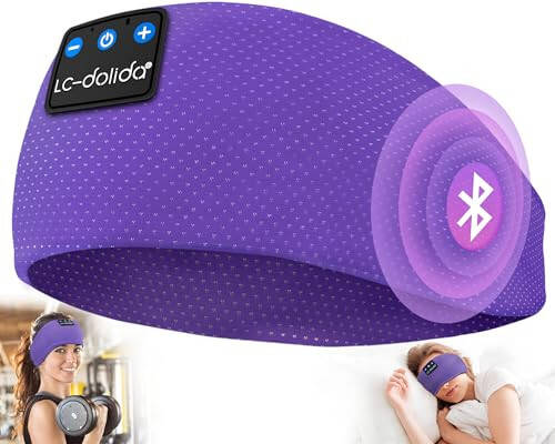 LC-dolida Uyqu Eshitish Apparatlari Bluetooth 5.4, Bosh bog'ichli Eshitish Apparatlari Quloqchinlar Simsiz, Uyqu Maskasi Uyqu uchun, Sport, Sovg'alar, Mashg'ulot, Yugurish, Yoga, Uyqusizlik, Havo Sayohati, Meditatsiya - 1