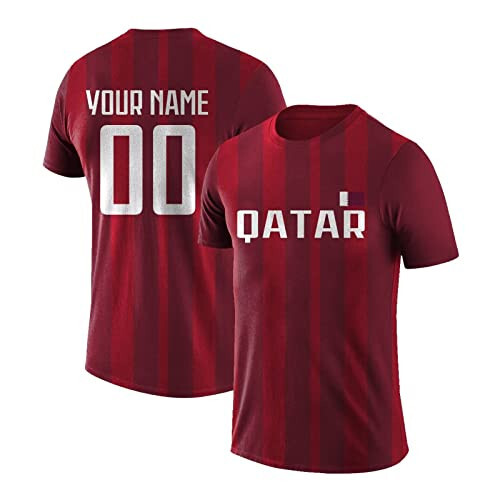 Lcaaq Custom Qatar 22/23 Futbolka Formasi Erkaklar Ayollar Yoshlar Uchun Shaxsiylashtirilgan Ismingiz Raqamingiz Fanlar Uchun Sovg'alar S-5XL - 1