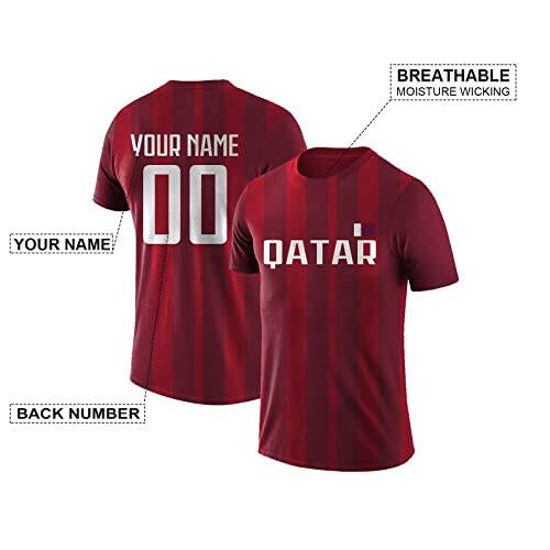 Lcaaq Custom Qatar 22/23 Soccer T Shirt Uniforms For Men Women Youth Personalize Your Name Number Fans Gifts S-5XL - 2