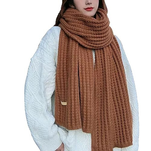 LC&QS Women's Warm Scarf,Rich Solid Colors Winter Scarves ，Super Soft Scarf for Women Winter，Cold Weather Accessories(White) - 1