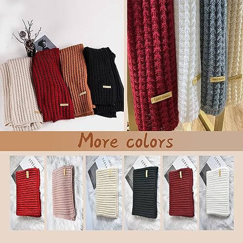 LC&QS Women's Warm Scarf,Rich Solid Colors Winter Scarves ，Super Soft Scarf for Women Winter，Cold Weather Accessories(White) - 9