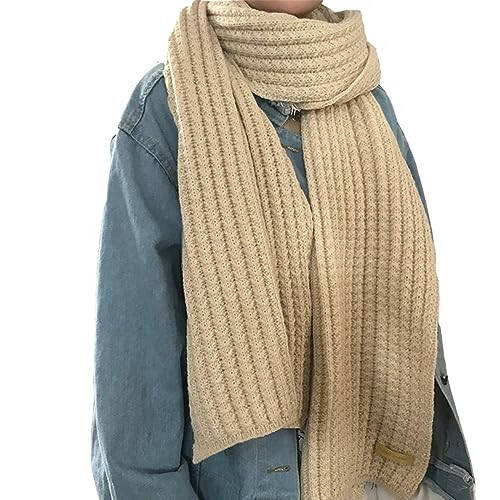 LC&QS Women's Warm Scarf,Rich Solid Colors Winter Scarves ，Super Soft Scarf for Women Winter，Cold Weather Accessories(White) - 8