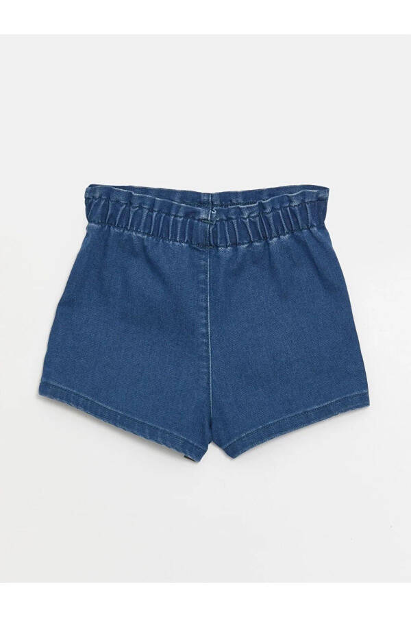 LCW Baby Denim ko‘k rangli elastik bel qismli oddiy qizcha jinsi shortilari - 2