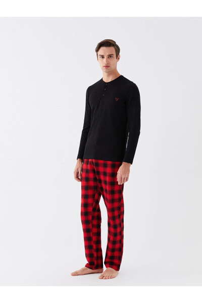 LCW DREAM Standard Fit Plaid Fleece Men's Pajama Set - 57