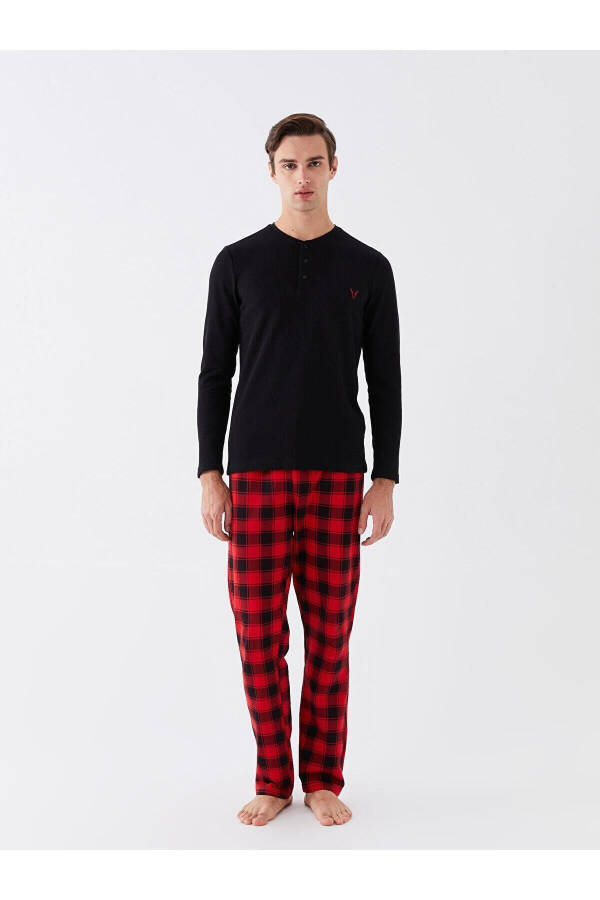 LCW DREAM Standard Fit Plaid Fleece Men's Pajama Set - 58