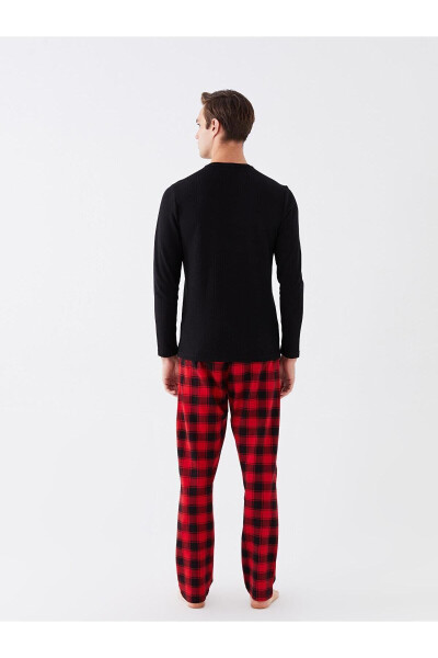 LCW DREAM Standard Fit Plaid Fleece Men's Pajama Set - 61