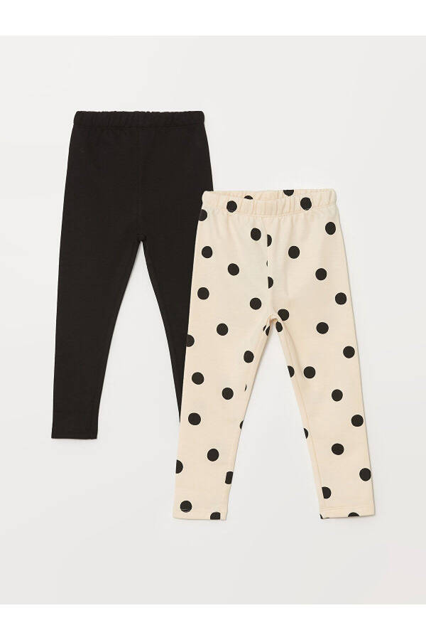 LCW Elastic Waist Polka Dot Baby Girl Leggings 2 Pack - 4