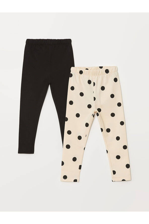 LCW Elastic Waist Polka Dot Baby Girl Leggings 2 Pack - 1