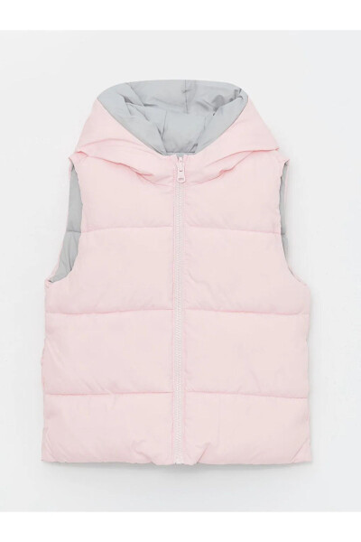 LCW Kids Pink Hooded Reversible Puffer Vest - 1