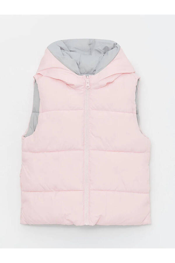 LCW Kids Pink Hooded Reversible Puffer Vest - 1