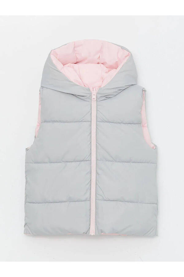 LCW Kids Pink Hooded Reversible Puffer Vest - 2