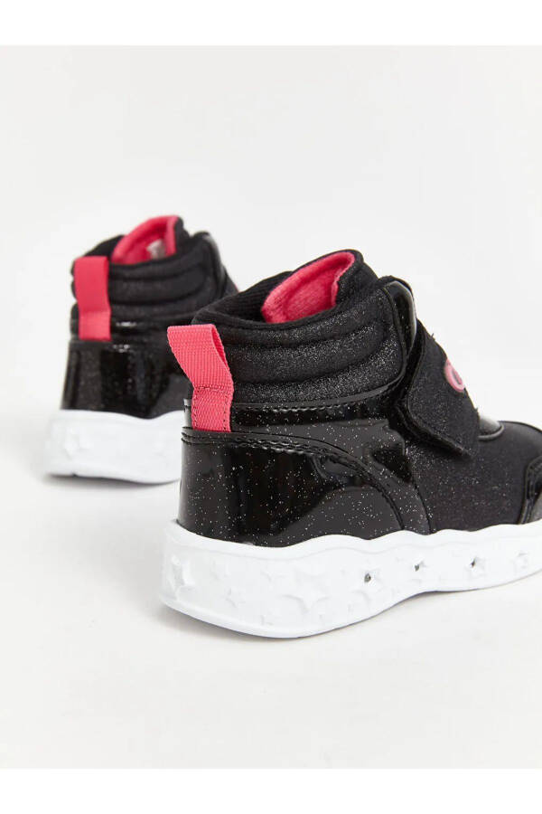 LCW STEPS Black base, light up girls' sports shoes. - 4