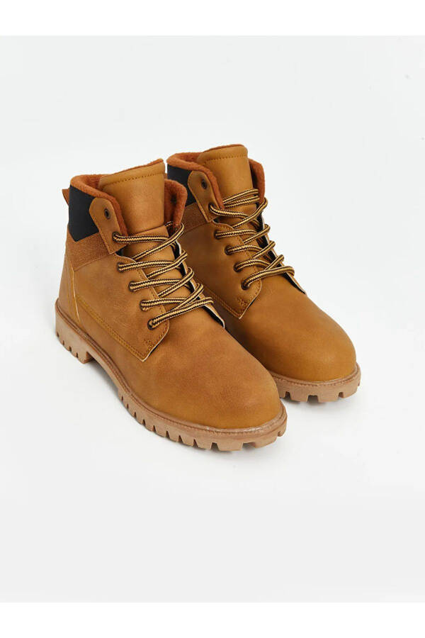 LCW STEPS boys' boots, camel hair lined and laced. - 4