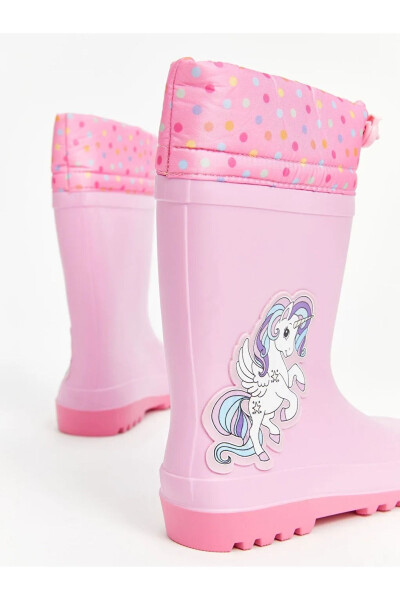 LCW STEPS Girl's Rain Boots - Sweet Pink Print - 4