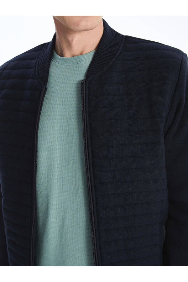 LCWAIKIKI Classic Standard Fit College Neck Men's Knit Cardigan - 3