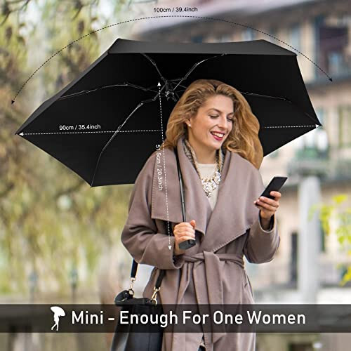 LEAGERA Mini Umbrella For Purse, Small Travel Umbrella Compact Waterproof Umbrella for Light Rain, Suitable for Women Purse and Pocket - 2