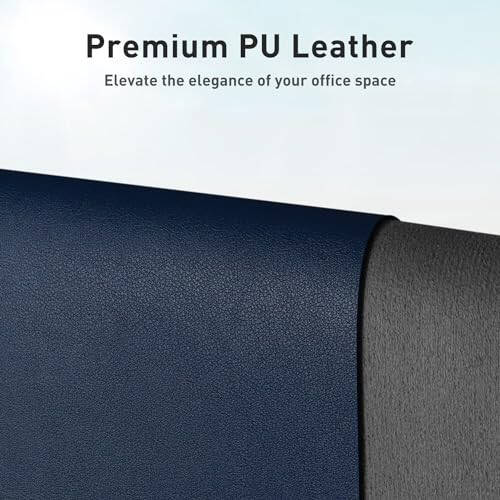 Leather Desk Pad Protector,Mouse Pad,Office Desk Mat,Non-Slip PU Leather Desk Blotter,Laptop Desk Pad,Waterproof Desk Writing Pad for Office and Home(Dark Blue,31.5