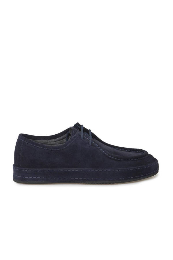 Leather lace-up casual suede shoes. - 6