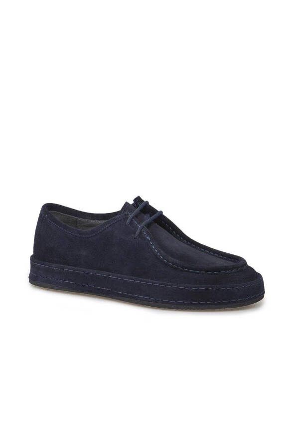 Leather lace-up casual suede shoes. - 7