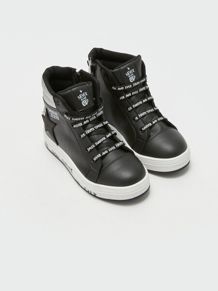 Leather Look Girls' Sneakers - 7