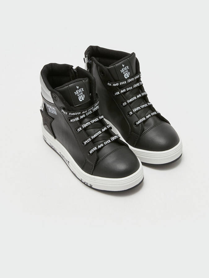 Leather Look Girls' Sneakers - 1