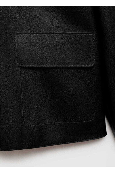 Leather Look Pocket Jacket - 14