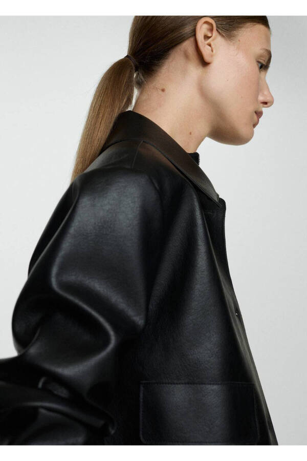 Leather Look Pocket Jacket - 5