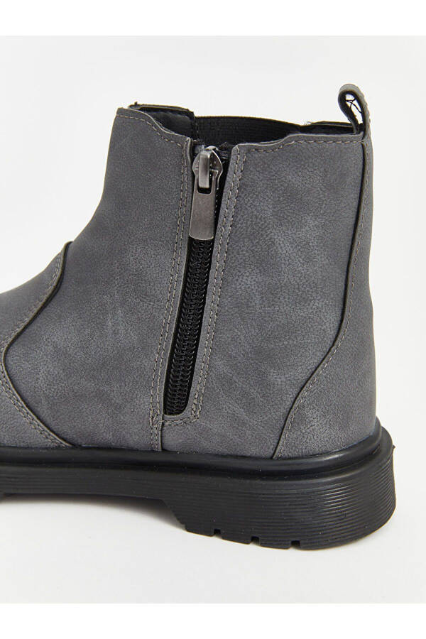 Leather-look zip-up boys' boots - 4