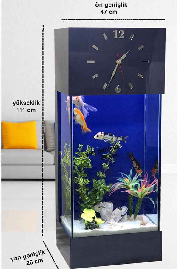 LED Illuminated Clock Tower Aquarium Decor - 3