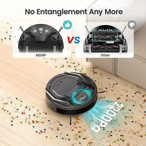 Lefant M210Pro Robot Vacuum Cleaner,Strong Suction,120 Mins Run Time,Wi-Fi Connected,Scheduled Cleaning,Compatible with Alexa,Slim Self-Charging Robotic Vacuum Cleaner for Home,Pet Hair,Hard Floors - 3