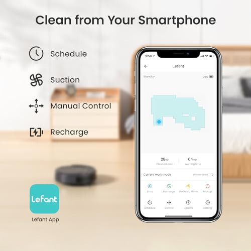 Lefant M210Pro Robot Vacuum Cleaner,Strong Suction,120 Mins Run Time,Wi-Fi Connected,Scheduled Cleaning,Compatible with Alexa,Slim Self-Charging Robotic Vacuum Cleaner for Home,Pet Hair,Hard Floors - 6