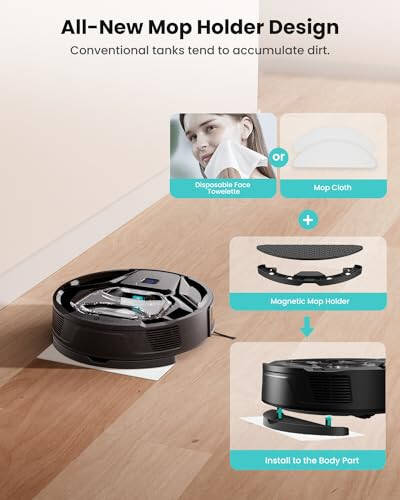 Lefant M320 Robotic Vacuum Cleaner, Carpet Detection, 6,000 Pa Suction, Low Noise, 800ml Visible Dustbin, 210 Mins Runtime, Self-Charging, Works with Alexa, Ideal for Hard Floor, Pet Hair, Black - 5