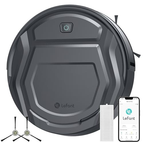 Lefant Robot Vacuum Cleaner M210 Pro,Slim,Quiet,2200Pa Suction,120 Min Self-Charging Robotic Vacuums, Freemove 3.0,WiFi/APP/Alexa,6 Cleaning Modes Ideal for Hard Floors Pet Hair Low Carpet,Gray - 1