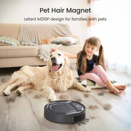 Lefant Robot Vacuum Cleaner M210 Pro,Slim,Quiet,2200Pa Suction,120 Min Self-Charging Robotic Vacuums, Freemove 3.0,WiFi/APP/Alexa,6 Cleaning Modes Ideal for Hard Floors Pet Hair Low Carpet,Gray - 3