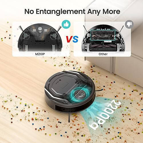 Lefant Robot Vacuum Cleaner Slim Quiet,2200Pa Powerful Suction,120 Mins Runtime,6 Cleaning Modes,Wi-Fi/App/Alexa,Self-Charging Pet Hair Robotic Vacuum Ideal for Hard Floor,Low-Pile Carpet,M210 Pro - 5