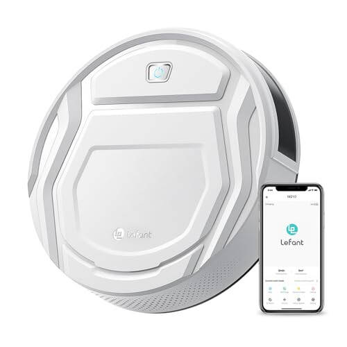 Lefant Robot Vacuum Cleaner, Strong Suction, 120 Mins Runtime, Slim, Low Noise, Automatic Self-Charging, Wi-Fi/App/Alexa Control, Ideal for Pet Hair Hard Floor and Daily Cleaning, M210 - 1