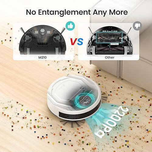 Lefant Robot Vacuum Cleaner, Strong Suction, 120 Mins Runtime, Slim, Low Noise, Automatic Self-Charging, Wi-Fi/App/Alexa Control, Ideal for Pet Hair Hard Floor and Daily Cleaning, M210 - 4