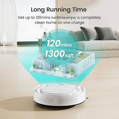 Lefant Robot Vacuum Cleaner, Strong Suction, 120 Mins Runtime, Slim, Low Noise, Automatic Self-Charging, Wi-Fi/App/Alexa Control, Ideal for Pet Hair Hard Floor and Daily Cleaning, M210 - 6