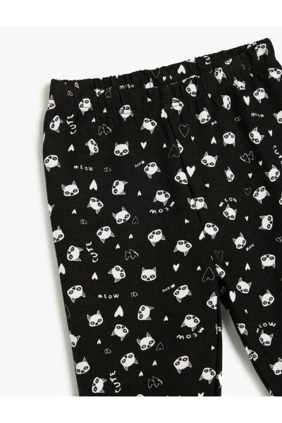 Leggings, Cat Print, Elastic Waistband - 2